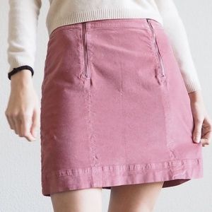 Madewell Uptown Zip Mini Skirt Pink Velvet